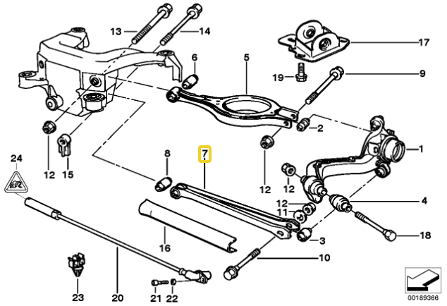 Onderste camberarmen achter (van staal) BMW E36, E46