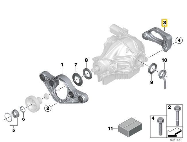 Differential aluminium dual mount bracket BMW F87 M2, F80 M3, F82/F83 M4