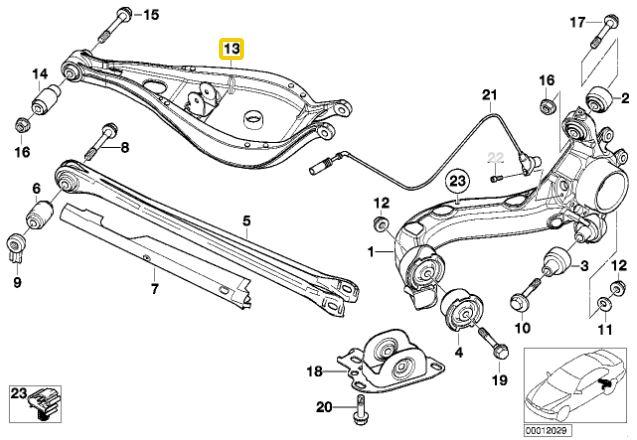 Achterste camberarmen (gemaakt van aluminium) BMW E46