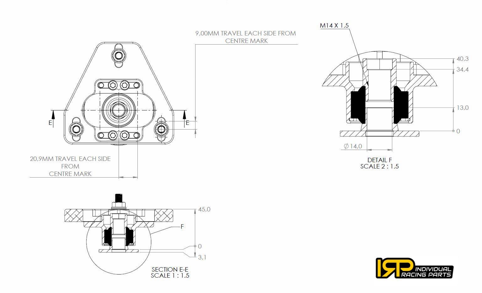 Verstelbare camber-zwenkplaten (voor standaardveren) BMW E36