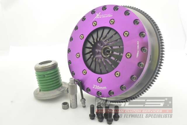 Xtreme Performance - 230mm Rigid Ceramic Twin Plate Clutch Kit Incl Flywheel & CSC 1800Nm MUSTANG 6th gen 2.3 EcoBoost
