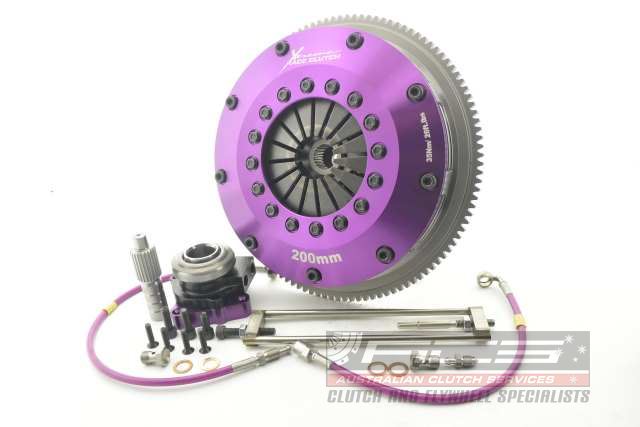 Xtreme Performance - 200mm Sprung Ceramic Twin Plate Clutch Kit Incl Flywheel & CSC 1200Nm LANCER EVO IV (CN9A)