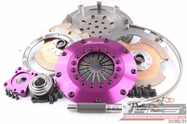 Xtreme Performance - 200mm Rigid Ceramic Twin Plate Clutch Kit Incl Flywheel & CSC 1200Nm LANCER EVO IV (CN9A)