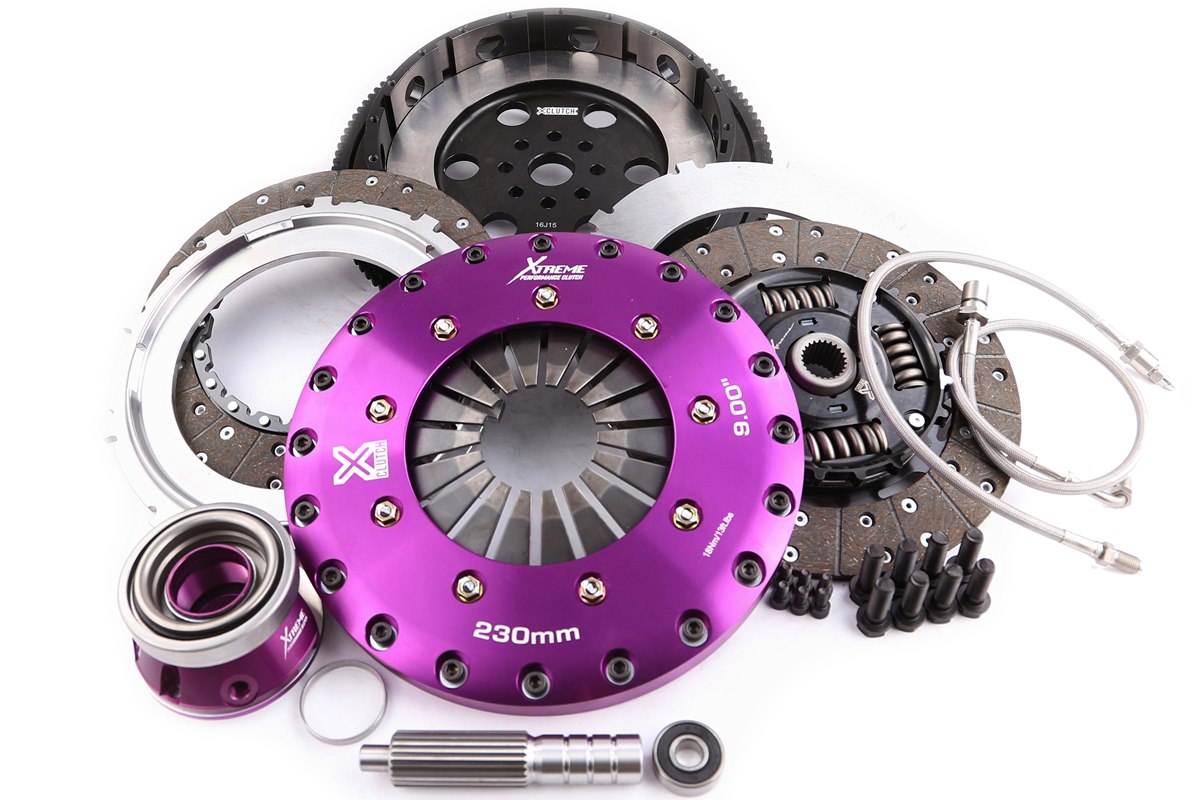 Xtreme Performance - 230mm Sprung hub Organic Twin Plate Clutch Kit Incl Flywheel & CSC 1000Nm Impreza 2.0 AWD (GC8)