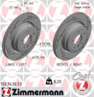 E90-E93 rear 336x22mm brake disc Black Z