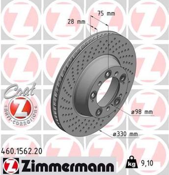 Rear perforated brake discs Zimmermann 911 996/997/991 330x28mm